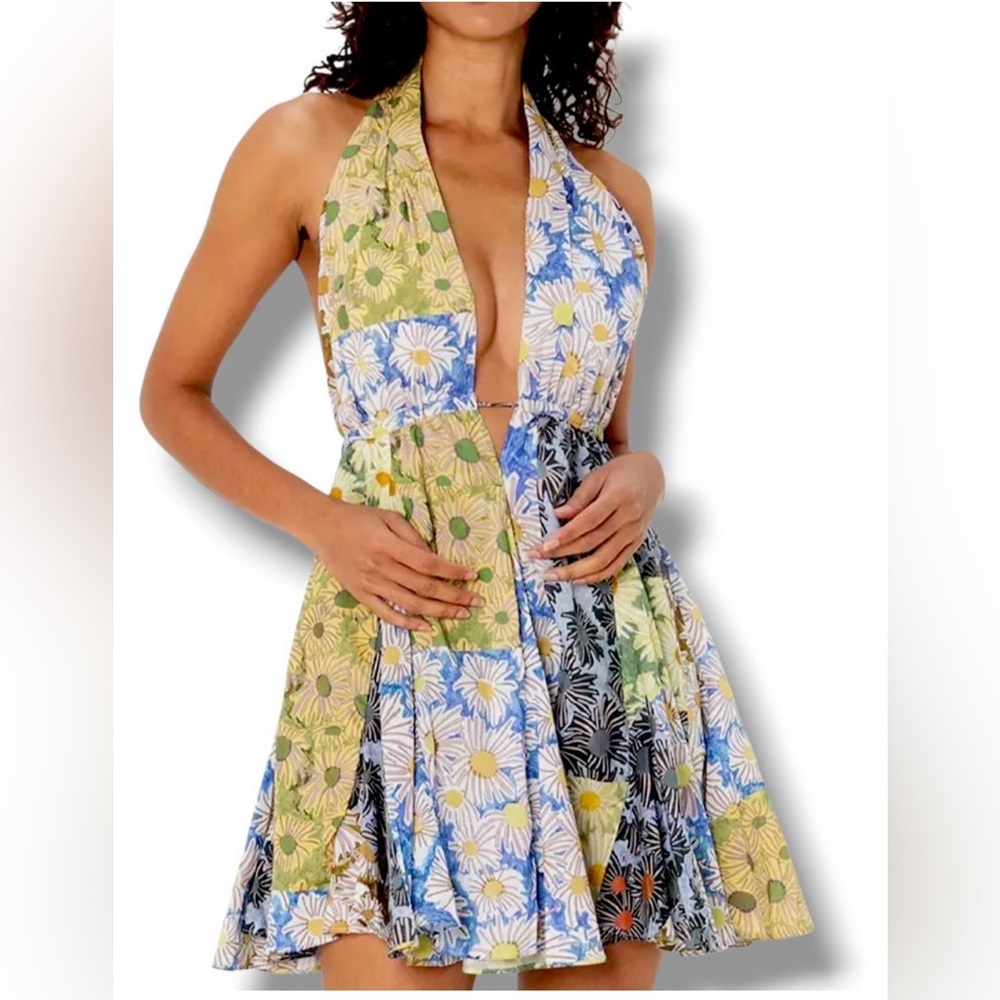 Zara Multicolor Floral Halter Top Dress